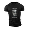 Black t-shirt with graphic design and text 'Fight for Truth, Stand for Light' on a white background